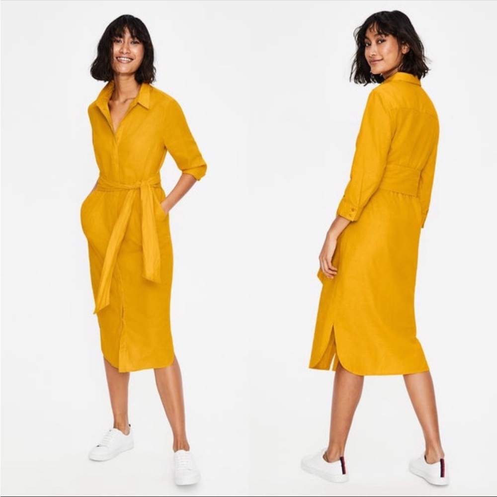 BODEN Freya Linen Shirt Dress Size 12